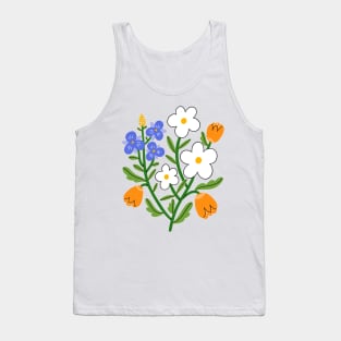 Pansy, daisy and tulip flower composition Tank Top